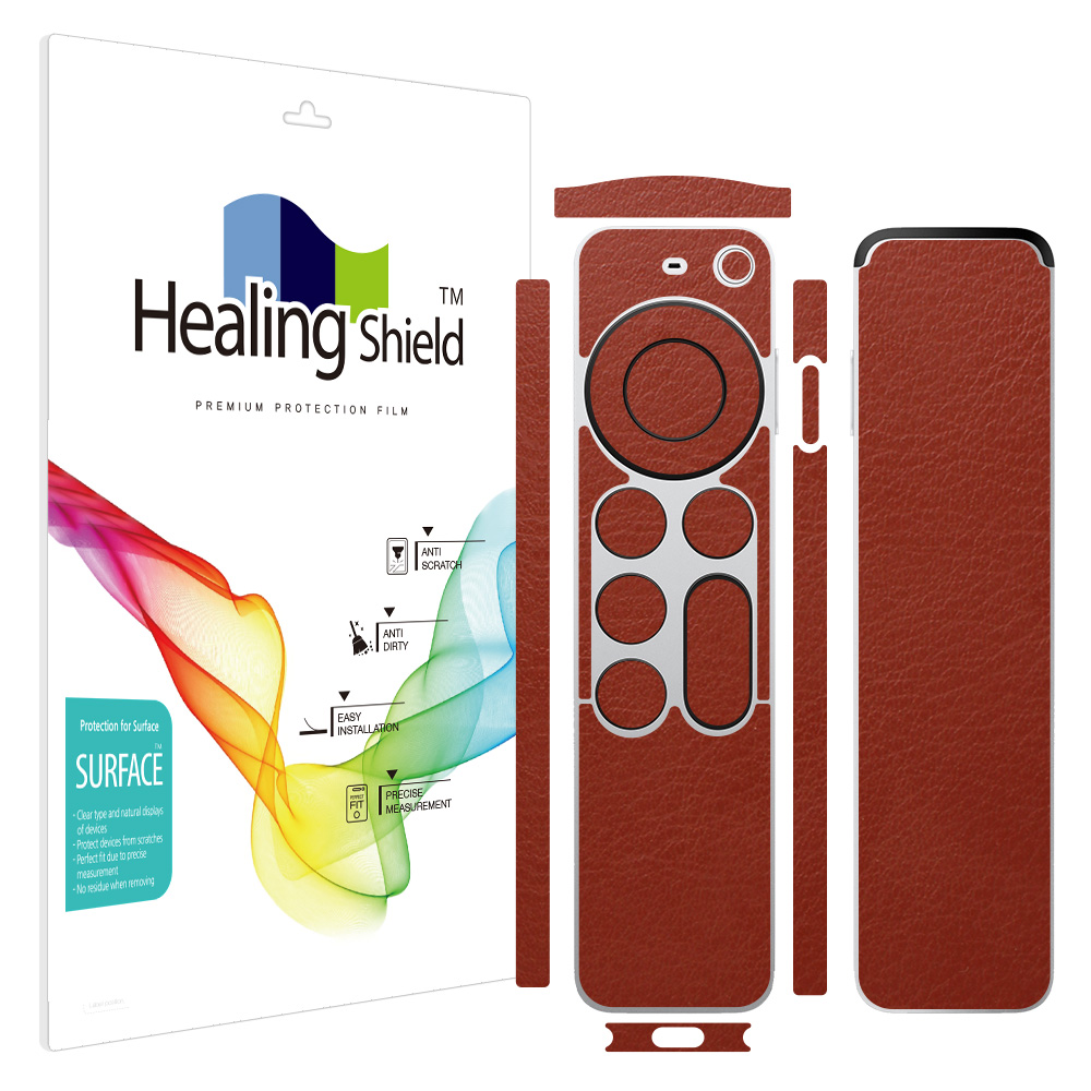 애플TV 7세대 리모컨 레더브라운 외부보호필름 세트]